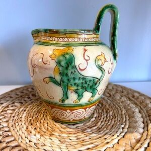 Vintage Hand Painted Italian Pitcher